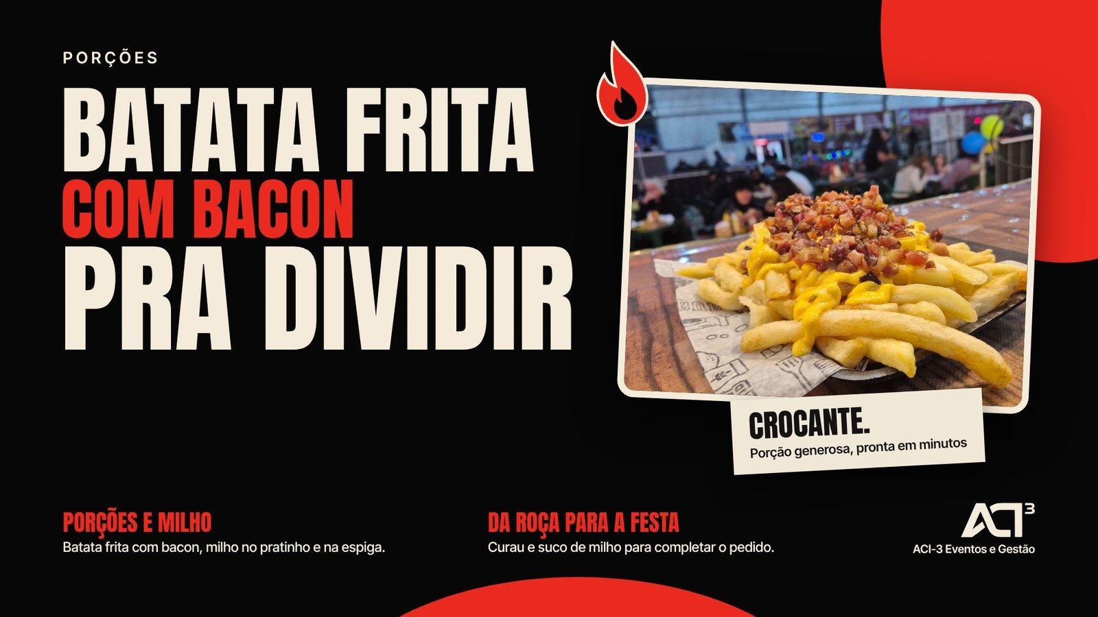 Batata frita com bacon, pra dividir