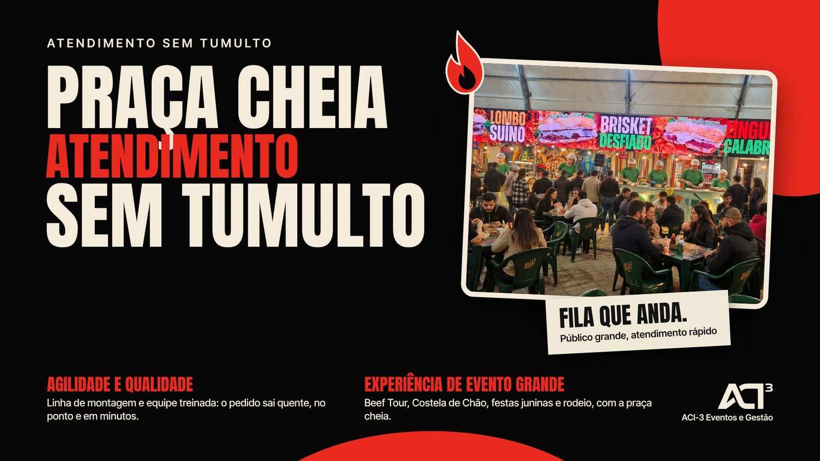 Praça cheia, atendimento sem tumulto: fila que anda, público grande e atendimento rápido